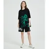 Abiti 2023 Maglietta da uomo Streetwear Maglietta oversize Hip Hop Soulmate Shadow Graphic Tshirt Distressed Haruku Strappato Tops Tees Cotton