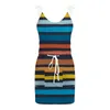 Casual Dresses Beach For Women Trendy Striped Sleeveless Strap Mini Petite Summer Medium Day Dress