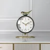 Tischuhren Leder Metall Stil Vogel Form Desktop Uhr Dekoration Pendel Kreative Wohnzimmer Hause ZD305