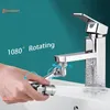 Zlew łazienkowy krany 1080 ° Uniwersalny obrót Głowa rozpylacza kranu do Aerator Bubbler Kitchen Washbasin Robot Ramię miedź 230726