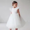 Girl Dresses Black White Fluffy Flower Dress Kids Baby Sleeveless Wedding Ceremony Costume Birthday Party Outfits Gown Gala Ball Clothes