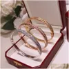 Bracelet Amour Diamants Au 750 Laiton Plaqué Or 18 K Ne Se Fane Jamais Réplique Officielle Bijoux Top Qualité Marque De Luxe Couple Bracelets Classique Dhwdu