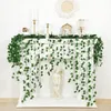 Decoratieve bloemen 12 stks Ivy groene nepbladeren slinger planten Vine gebladerte huisdecoratie hangende rotan touw muur decor kunstmatige planten