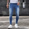 Jeans da uomo Casual New Fashion Sports y2k Four Seasons Pantaloni elasticizzati dritti blu Cerniera Slim Fit Uomo Y2303 L230726