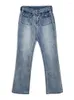 Jeans femme 2023 Vintage femmes taille haute dégradé sol blanc longue droite Denim pantalon été décontracté américain rétro