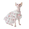 Cat Costumes Kitten Outfits Princess Clothes Pearl Lace Bubble Pleated Skirt Thin Sphynx Hairless Summer Dresses For Dress