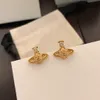 Женщина -дизайнерские серьги viviene пересекают обручание золото Vivian Pearl Orecchini Luxury Women Saturn Wornings Jewelry Westwood 32452