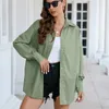 lu femmes bonbons couleurs chemise femmes belles Blouses avec col 2023 été vert boutonné chemises surdimensionné haut à manches longues