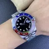 clean CF Movimento GMT 3285 Orologio da uomo Cerchio in ceramica nera e blu Energia cinetica di 72 ore 904L Bracciale JubileeSteel Scheda di garanzia Vetro zaffiro 40MM