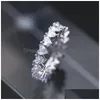 Полоса Rings Square Heart Циркон Женщины подружки невесты FL Diamond Crog