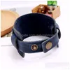 Bangle Hand Leather Cuff Button Adjustable Mtilayer Wrap Bracelet Wristand For Men Women Will And Sandy Fashion Jewelry Drop Delivery Dhvs3