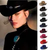 BERETS CLASCING FEDORA HAT FOR MEN'S CAPS HATS WESTERN COWBOY SUEDE VINTAGE COWGIRL COWBOYS UNISEX日焼け止めフェルトジャズキャップ