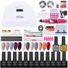 Ensemble de manucure pour vernis à ongles Poly Gel Kit avec 36 132W UV Lampe à LED Soak Off Vernis Outils d'art professionnels 230726