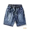 Męskie spodenki Summer Duża rozmiar Krótki mężczyźni Casual plus duże czarne 5 luźnych dżinsów 8xl Brody Knee Pants Y2K 5xl 7xl Blue