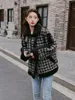 Women's Jackets Checkered Small Fragrant Lamb Wool Coat Autumn And Winter 2023 Korean Edition Fleece Thickened Motorcycle Cotto