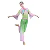 Scen Wear Classical Dance Costumes Yangko Elegant Folk Dress Fan Paraply Traditionell Hanfu Oriental Fairy