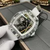 panda trasparente tourbillon OROLOGIO DA UOMO 26-01 movimento meccanico a carica manuale CINTURINO IN GOMMA orologio da polso impermeabile Relojes de lujo lusso Orologio