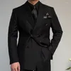 Ternos masculinos Blazers esportivos pretos de alta qualidade para homens Patch Pocket Blazer 2023 Britânico Business Office Terno Jaqueta Formal Hombre