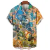 Herren Freizeithemden Hemd für Männer 3D-Druck Ölgemälde Kurzarm Tops Übergroße T-Shirts Trippy Modekleidung Streetwear Bluse 230726