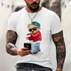 Heren T Shirts Zomer Hoge Kwaliteit 3D Grappige Beer Patroon Print Mannen T-shirt Unisex Streetwear Trend Hip Hop O-hals Tees Modieuze Kleding