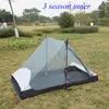 Tents and Shelters T Zipper Inner Open Version LanShan 2 Two Person No-See-Um Light Weight 3 Seasons/4 Seasons 15D Silnylon Rodless Tent 230725
