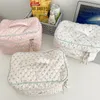 Cosmetic Bags Cases Cute Quilting Cotton Makeup Bag Women Zipper Organizer Female Cloth Handbag Box Shape Portable Toiletry Case For Girls 230725