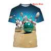 Men's T Shirts Fashion Sport Bowling 3D Print Casual Men Women T-shirt