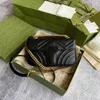 Lukseryczna torba projektantowa miłość marmont ramię to dla kobiet fala wzór łańcucha crossbody torebki słynne luksusowe torebki Wysokiej jakości skórzane torby mesager