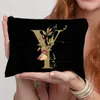 Kozmetik Çantalar Altın Çiçek Mektubu Siyah Canvas Tote Üniversite Öğrencileri için Yapıldı Ruj Seyahat Organizatörü Büyük Kapasite