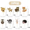 Cake Tools 24 Pcs Party Toppers Cupcake Ornaments Baby Decor Decoration Jungle Animals Forest Shape Ingredients Picks