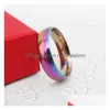 Band Rings Stainless Steel Rainbow Ring Colorfl Simple Womens Mens Fashion Jewelry Will And Sandy Gift Drop Delivery Dhmg4