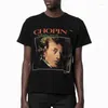 Camisetas Masculinas ERD Melancholy Rich Segunda Geração Chopin Print YK2 Tops Fashion Punk Wind Cotton Loose T-shirt Impressa Street Tide Tees