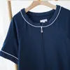 Women's Sleepwear Woman's Nightgown Air Layer Autumn Robe Short Sleeve Zipper Long Nightdress Pocket Oversized 4XL 125KG