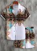 Tute da uomo Uomo Estate Manica corta Stampa CamiciaShorts Set Casual Beach Abito a due pezzi Moda Uomo Abbigliamento Set hawaiano S-3XL 230725