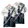 Męskie dresy gra nier: Automata T Shirt Kobiety mężczyzn Summer krótkie rękaw O black białe kreski dla chłopców kostium cosplay tops