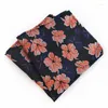 Bow Ties 2023 25cm Flower Pocket Square For Man Silk Paisley Jacquard Weave Handkerchief Suit Wedding Hanky Men