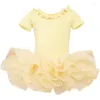 Scene Wear Girls Ballet Dance Clothing Wrap Top Sweater Coat Short/Long Sleeve Ruffles Leotards 4 Lager Tutu kjolar 3st Dancewear