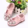 Flat Shoes Spring Autumn Bow Knot Kids For Girls Princess PU Leather Soft Baby Pearl Children Party Dress Dance