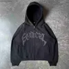 Erkek Hoodies Sweatshirts 2023 Yeni Amerika Vintage Gotik Moda Mektubu Baskı Hoodie Erkekler Y2K Punk Hip Hop Gevşek Trend Sıradan Çift Giyim Z230726