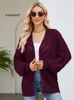 Women's Knits Tees Cardigan for Women 2023 In Loose Lazy Style Mid Length Version Knit Sweater Coat Female Fashion Hollow Out Knitwears Tops 230725