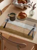 Table Mats Vintage Farm Barn Brown Gradient Placemat For Dining Tableware Kitchen Dish Mat Pad 4/6pcs Home Decoration