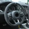 DIY Black Suede Leather Car Steering hjulskydd för Volkswagen Golf 7 Golf R MK7 Polo GTI Scirocco 2015 20162660