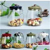 Storage Bottles Jars 600Ml Glass Jar Kitchen Food Containers With Lid Bottle Size 600 Ml 4 Color Drop Delivery Home Garden Housekee Otmdm