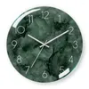 Horloges murales moderne nordique vert horloge mode classique rond luxe numérique silencieux Reloj De Pared salon maison chambre décor