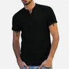 T-shirts pour hommes 2023 t-shirt à manches courtes col montant coton lin chemise vêtements de créateur hauts pour hommes