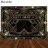 Background Material The Great Gatsby Theme Birthday Party Photo Background Black Gold Thread Customized Birthday Party Decoration Background Banner X0725