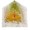 Decorative Flowers Crystal Tree Pyramid Home Ornament Meditation Collection Desk Top Decor Yoga Desktop Stone Craft Office