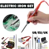 220V 80W Soldering Iron Kit Adjustable Temperature LCD Solder Welding Tools Ceramic Heater Soldering Tips Desoldering Pump201i