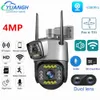 Systeem Dual Lens Security Camera V380 Pro Smart Home 4MP Auto Tracking Waterdichte Outdoor Wireless WiFi IP -camera
