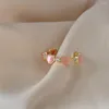 Cluster Rings Open Adjustable Ring Glass Pink Opal Heart 14K Plated For Women